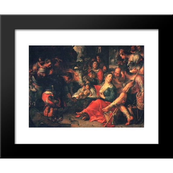 Adoration by the Shepherds 20x24 Framed Art Print by Joachim Wtewael