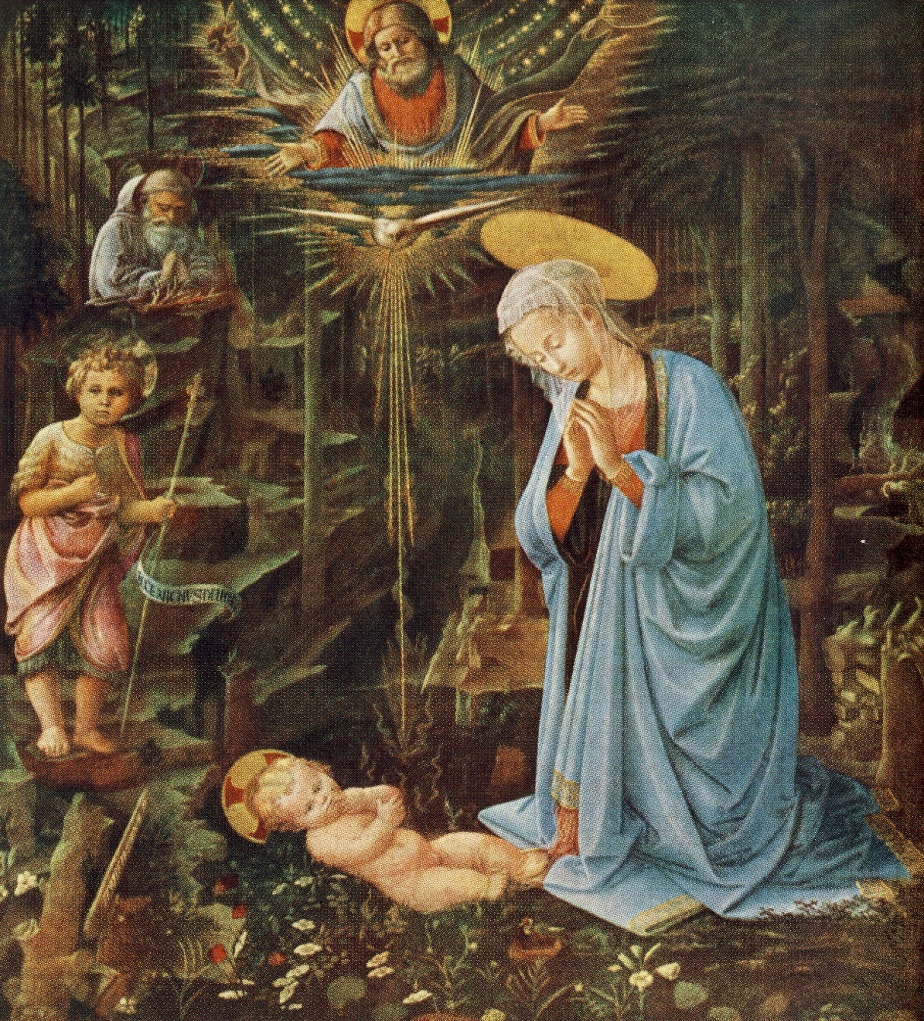 Adoration in the Forest Canvas Art - Filippo Lippi (24 x 36)