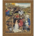 thumbnail image 1 of Adoration of Shepherds 24x20 Gold Ornate Wood Framed Canvas Art by Robert Campin, 1 of 2