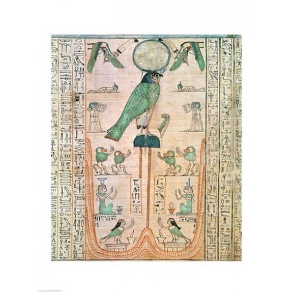 Adoration of The Rising Sun in The Form of The Falcon Re-Horakhty Poster Print - 18 x 24 in.