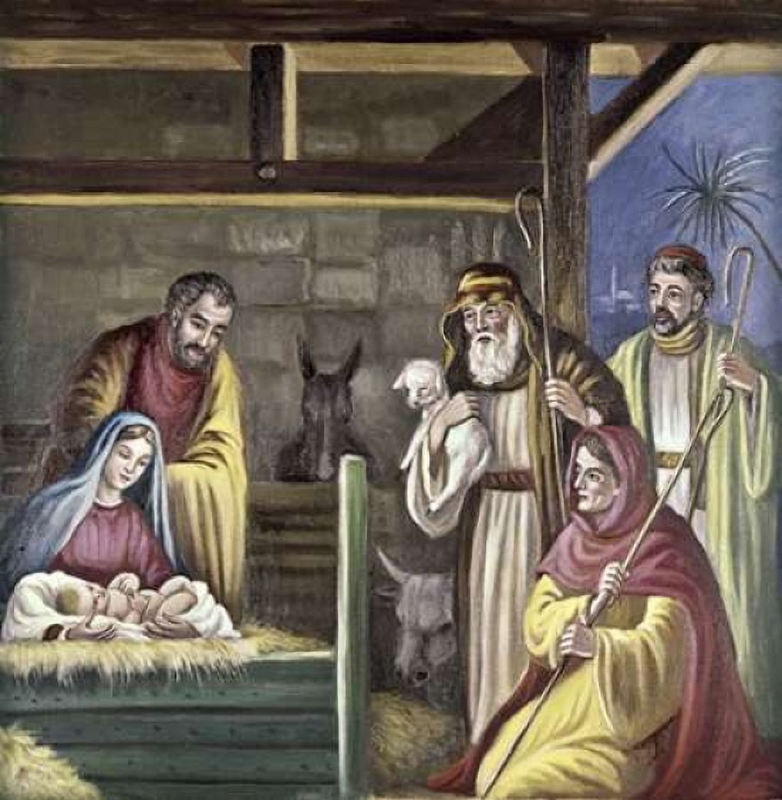 Adoration of The Shepherds Canvas Art - Vittorio Bianchini (24 x 24)