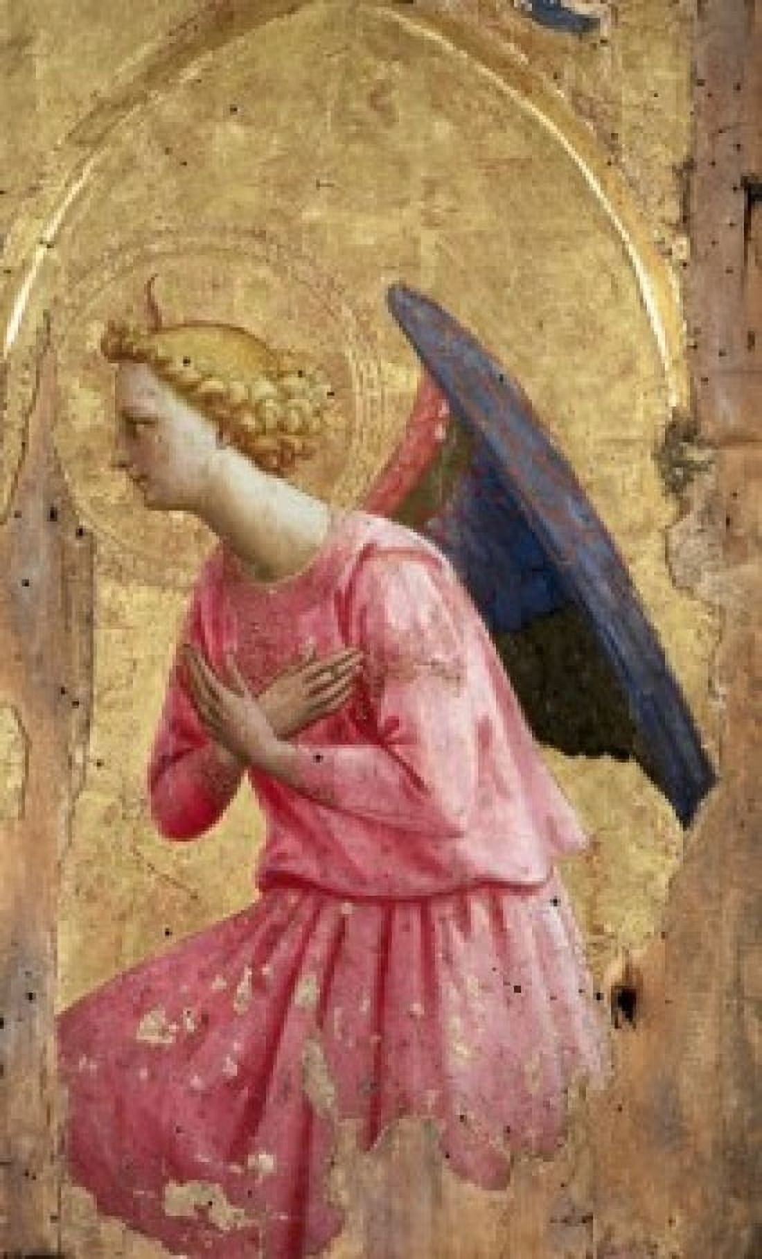 Adoration of an Angel Fra Angelico (ca 1400-1455Italian) Musee du Louvre Paris Canvas Art - Fra Angelico (24 x 36)