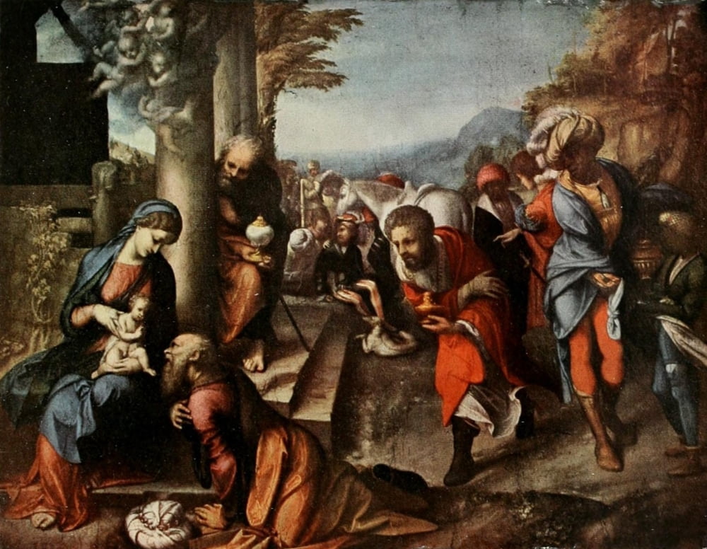 Adoration of the Kings 1924 Adoration of the Magi Canvas Art - A Correggio (24 x 36)