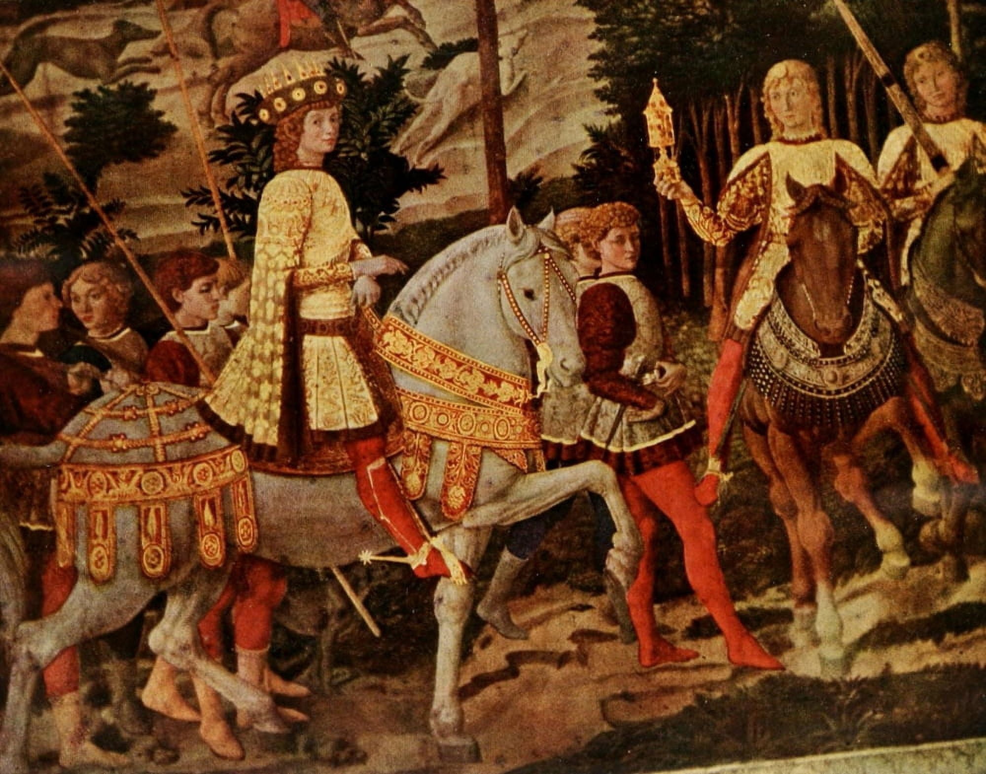 Adoration of the Kings 1924 The Procession of the Kings 3 Canvas Art - Benozzo Gozzoli (24 x 36)