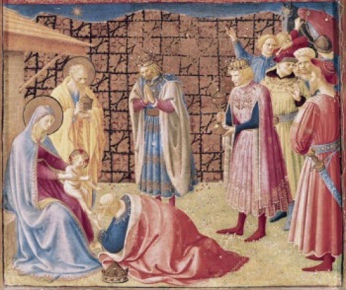 Adoration of the Kings Fra Angelico (ca1395-1455 Italian) Museo di San Marco Florence Italy Canvas Art - Fra Angelico (24 x 36)