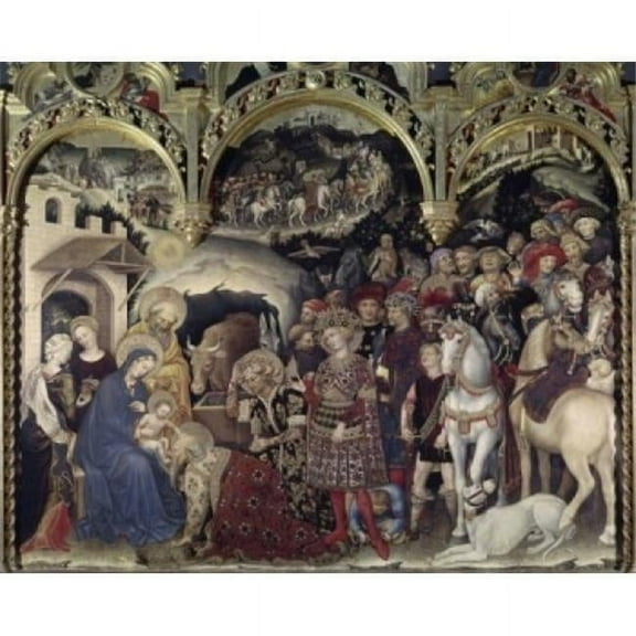 Adoration of the Magi Detail Gentile Da Fabriano Ca1370-1427 Italian Tempera on Panel Galleria Degli Uffizi - 18 x 24 in.