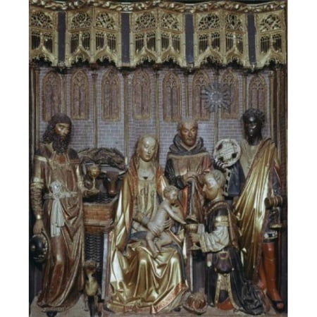 Adoration of the Magi Gil de Siloe 15th C. Spanish Wood Poster Print - 18 x 24 in.