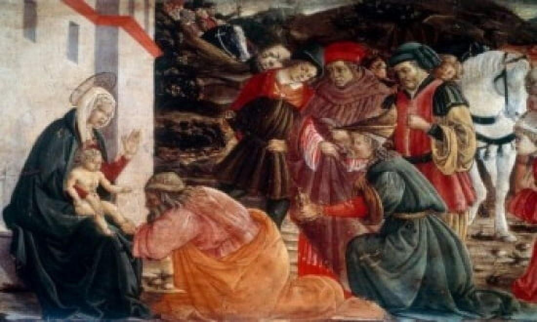 Adoration of the Magi by Filippo Lippi circa 1406-1469 Canvas Art - (24 x 36)