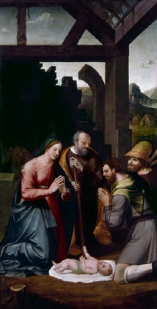 Adoration of the Sheperds Henri Guigonis (-D 1532 French) Canvas Art - Henri Guigonis (18 x 24)