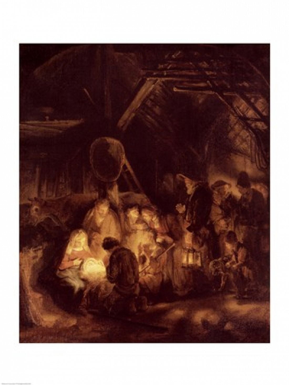 Adoration of the Shepherds 1646 Canvas Art - Rembrandt van Rijn (18 x 24)