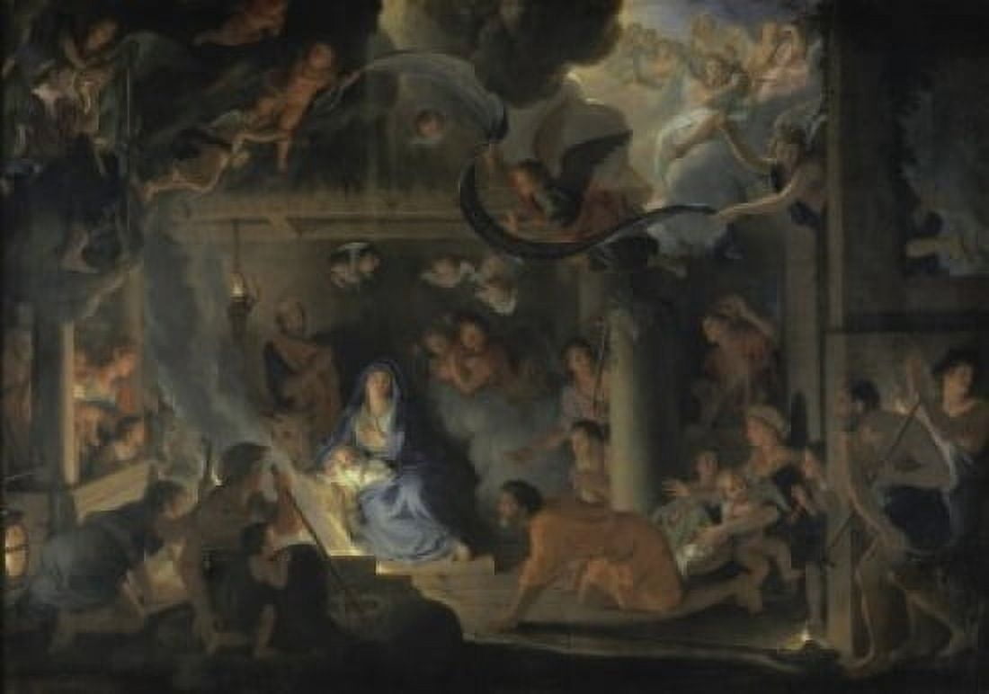 Adoration of the Shepherds Charles Le Brun (1619-1690French) Musee du Louvre Paris Canvas Art - Charles Le Brun (24 x 36)