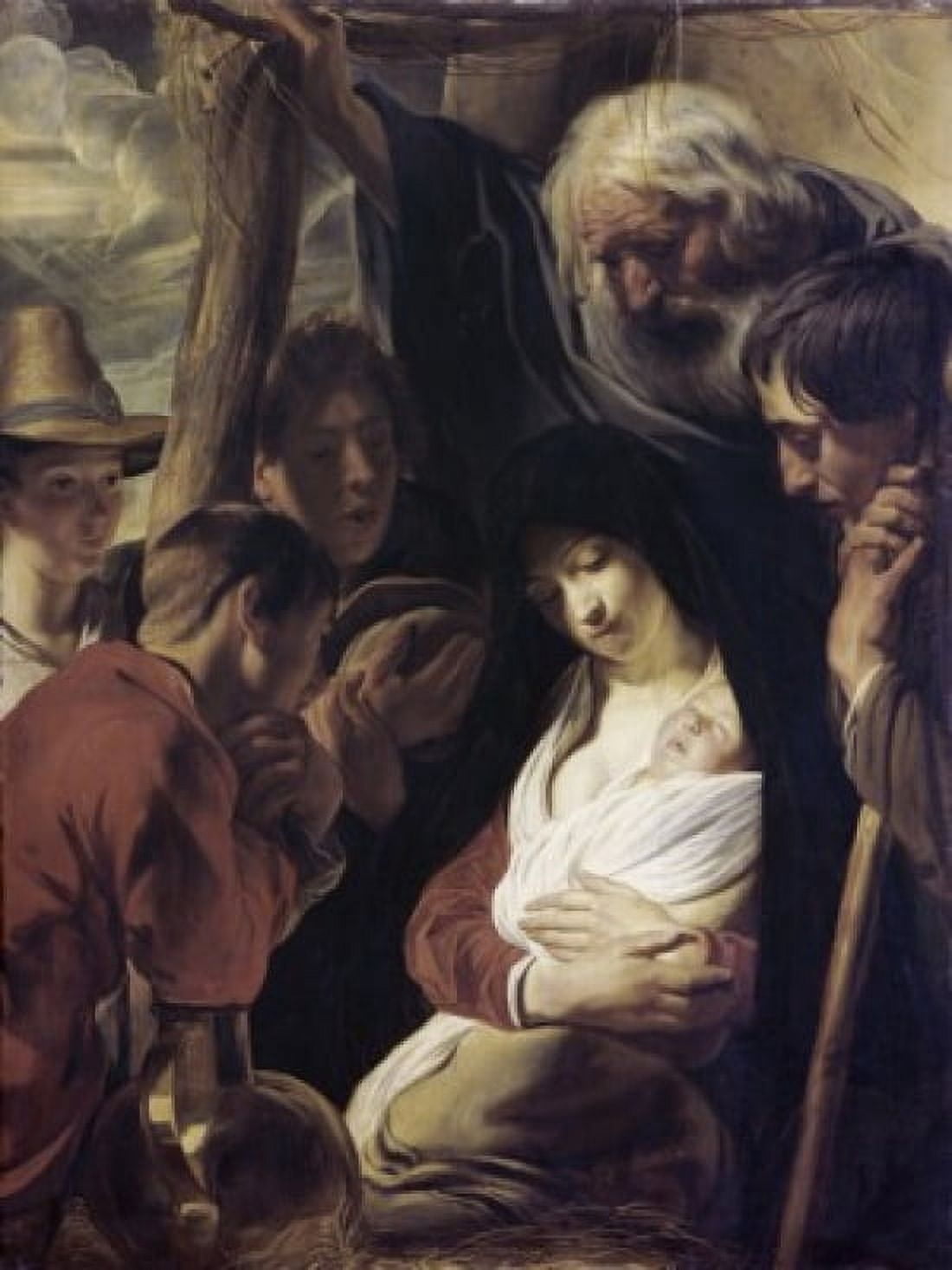 Adoration of the Shepherds  Jacob Jordaens (1593-1678 Flemish) Canvas Art - Jacob Jordaens (18 x 24)