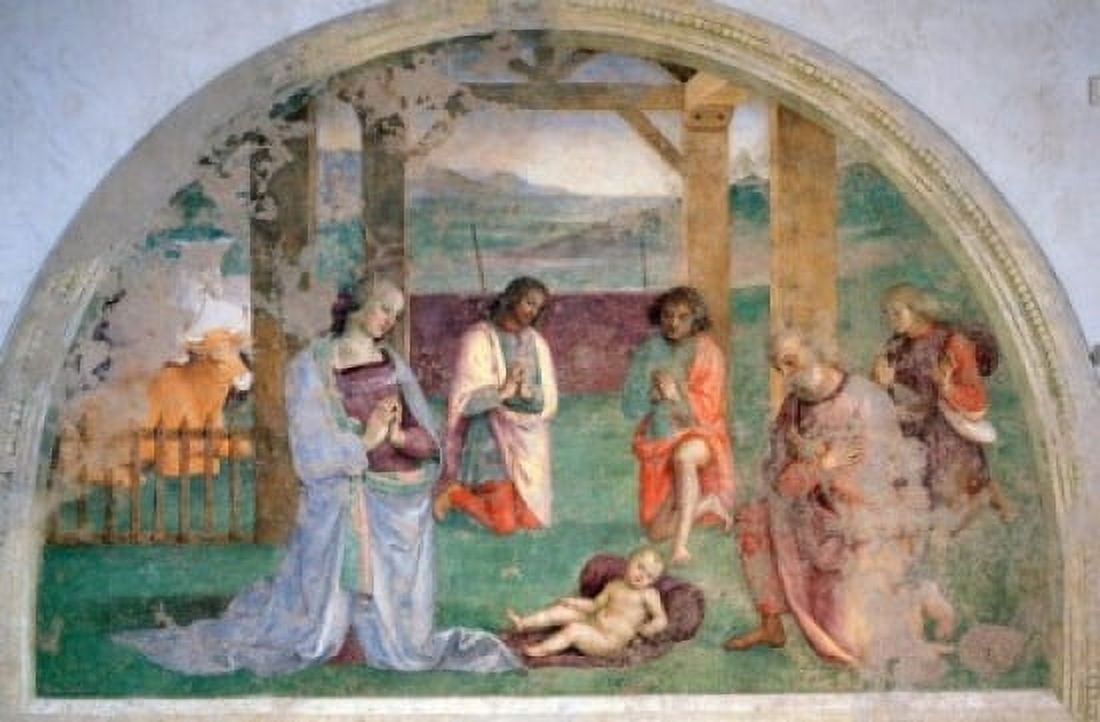Adoration of the Shepherds Pietro Perugino(ca1450-1523 Italian) Pinacoteca National Perugia Italy Canvas Art - Pietro Perugino (24 x 36)