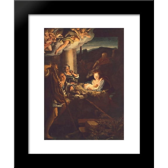 Adoration of the Shepherds (The Holy Night) 20x24 Framed Art Print by Correggio