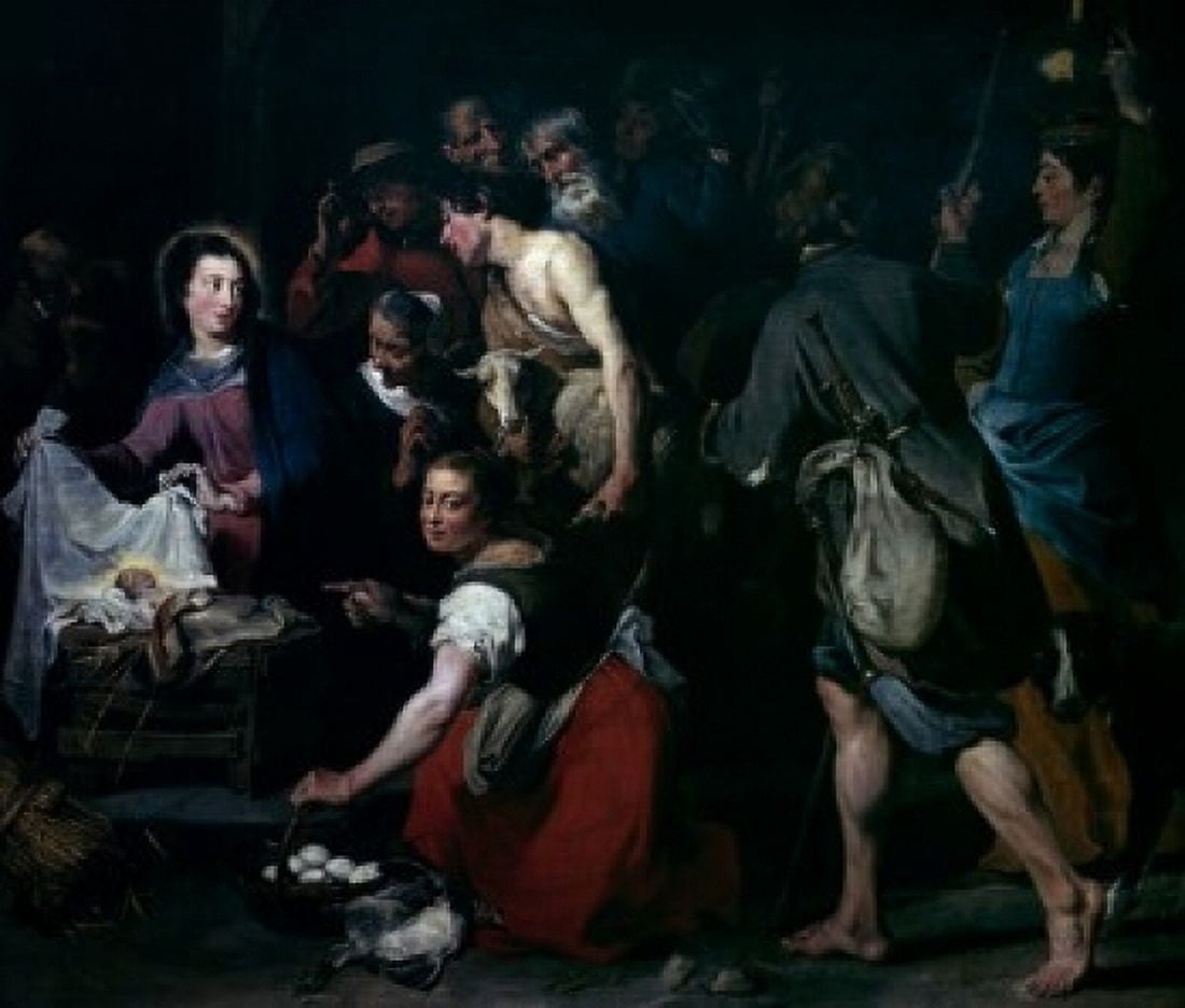 Adoration of the Shepherds by Jan Cossiers (1600-1679) Canvas Art - Jan Cossiers (24 x 36)