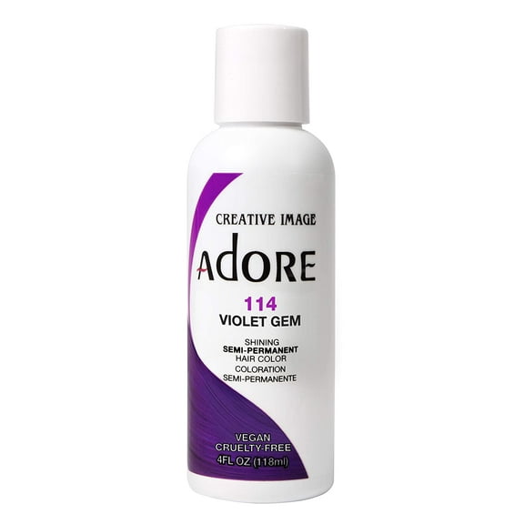 Adore Creative Image Semi-Permanent Hair Color #114 Violet Gem, 4 oz, 2 Pack