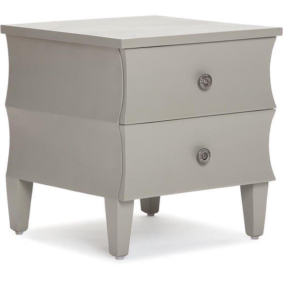 Adore Decor Arlan Side Table with Two Drawers Gray