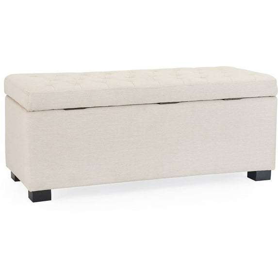 Adore Decor Arlo Tufted Storage Bench Ivory