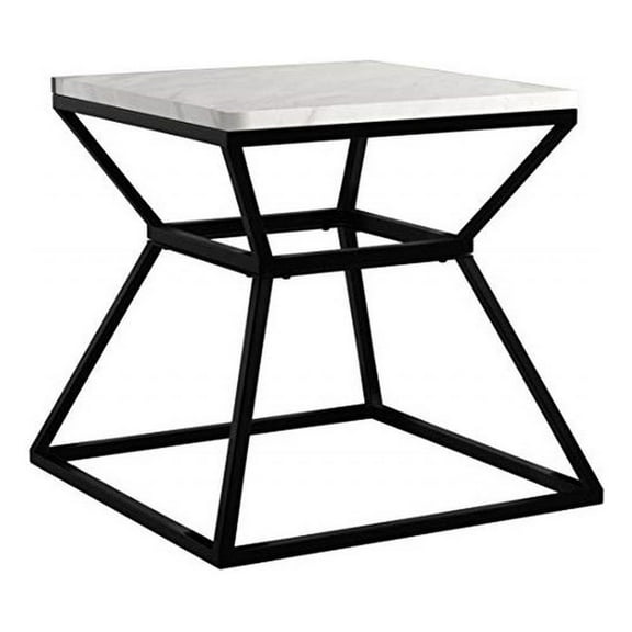 Adore Decor Audrey Marble Accent Table in Black