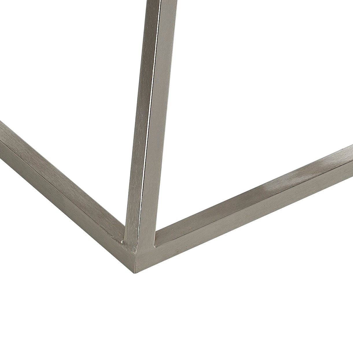 Art Deco Inspired Silver and White Marble Square Side Table