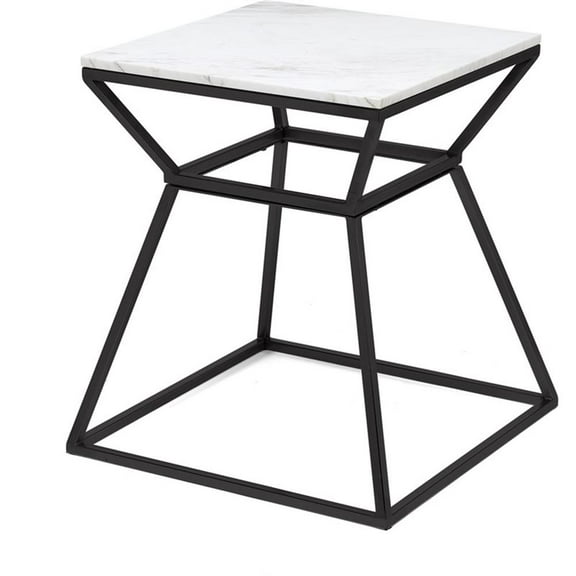 Adore Decor Audrey Tall Black Marble Side Table