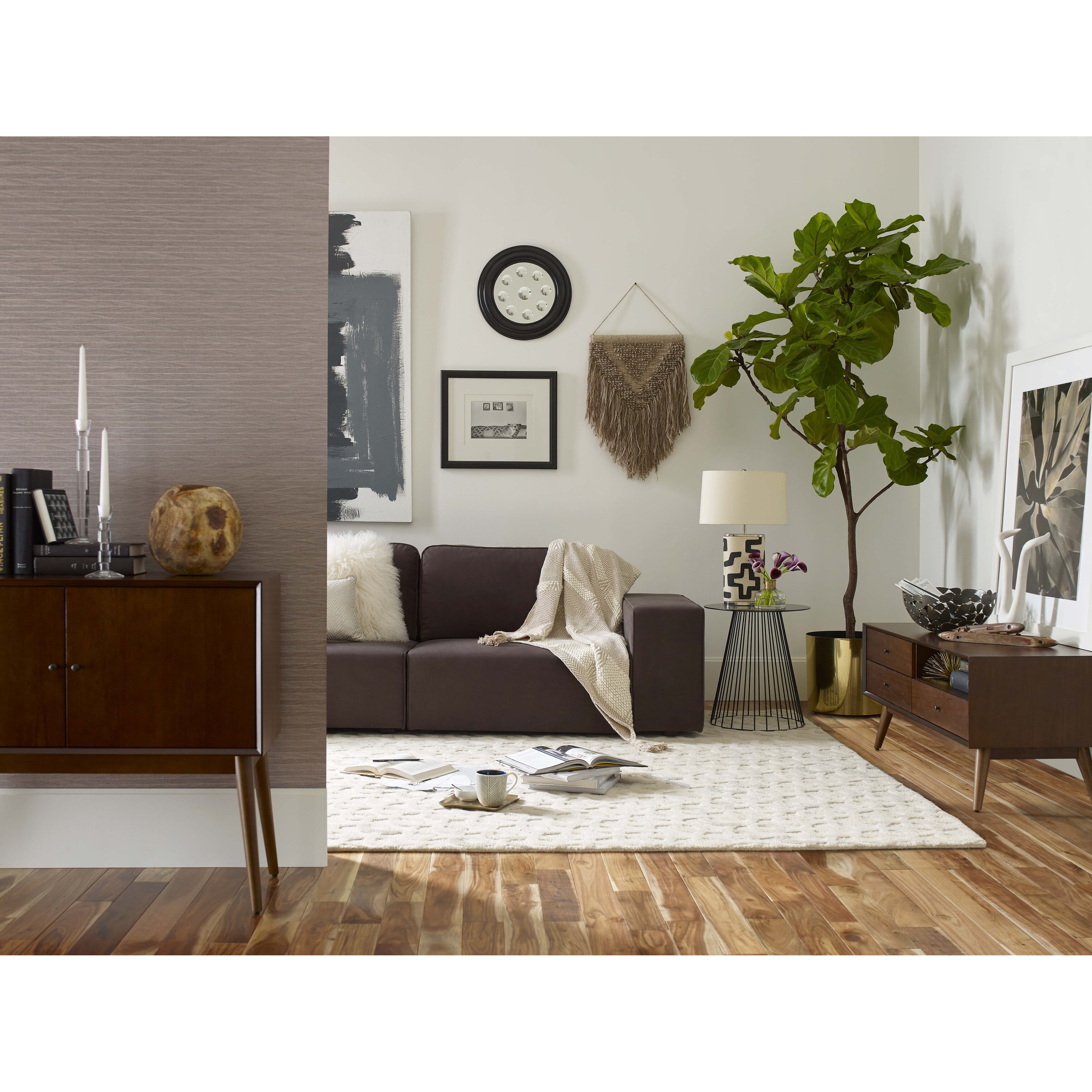 Adore Decor Brookline 2 Door Storage Cabinet Walnut Brown