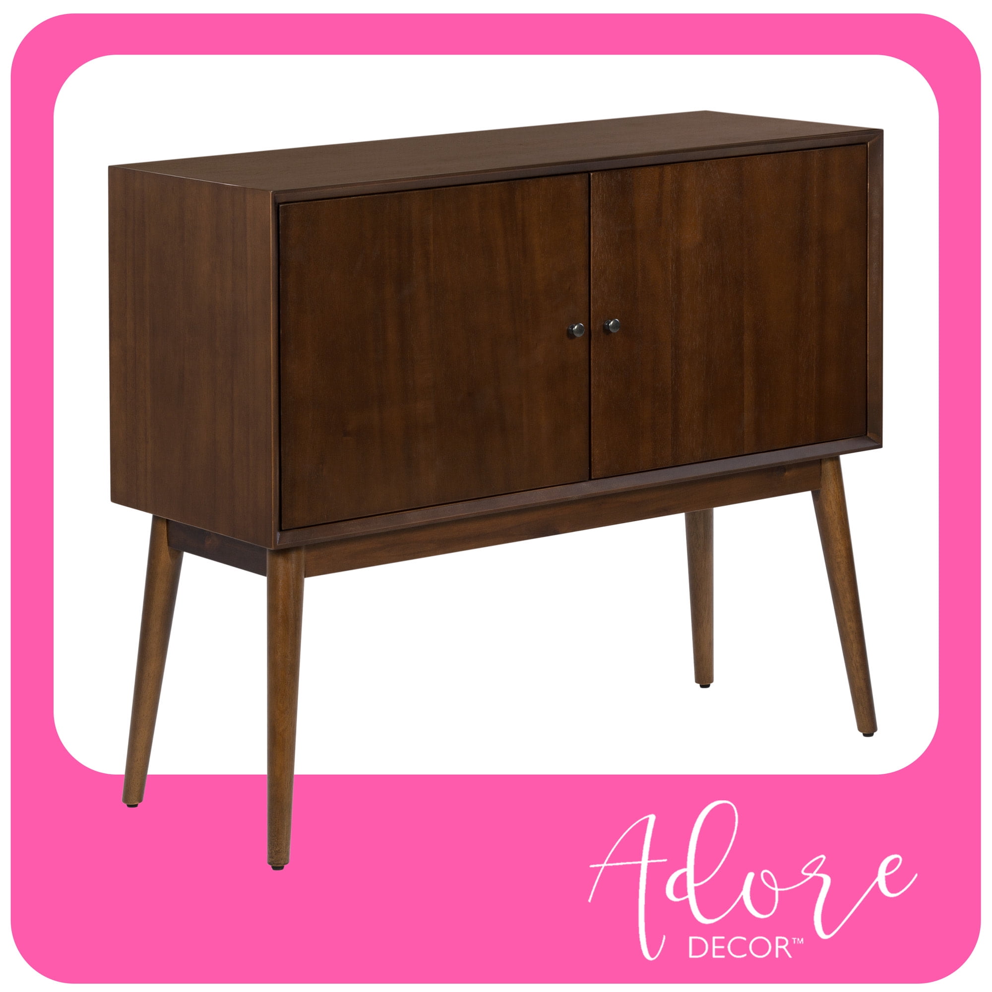 Walnut Brown Mid-Century Modern Freestanding Office Cabinet