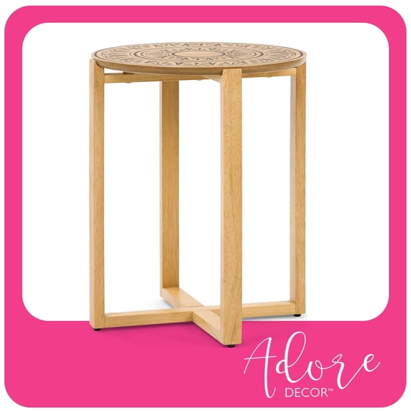 Adore Decor Dahlia Side Table in Natural