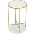 thumbnail image 1 of Adore Decor Elliott Marble Side Table White and Gold, 1 of 10
