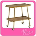thumbnail image 1 of Adore Decor Felix 2 Tier Bar Cart with Rolling Wheels in Gold, 1 of 5