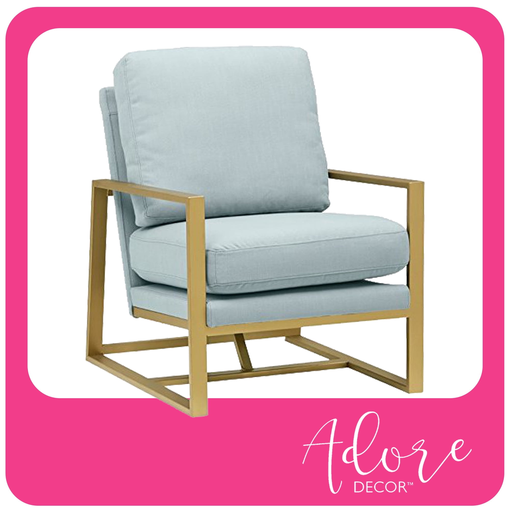 Adore Decor Art Deco Adult Armchair, Blue - Walmart.com