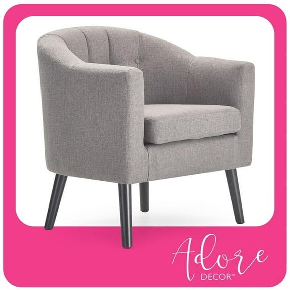 Adore Decor Ivey Modern Tufted Fabric Accent Chair in Gray