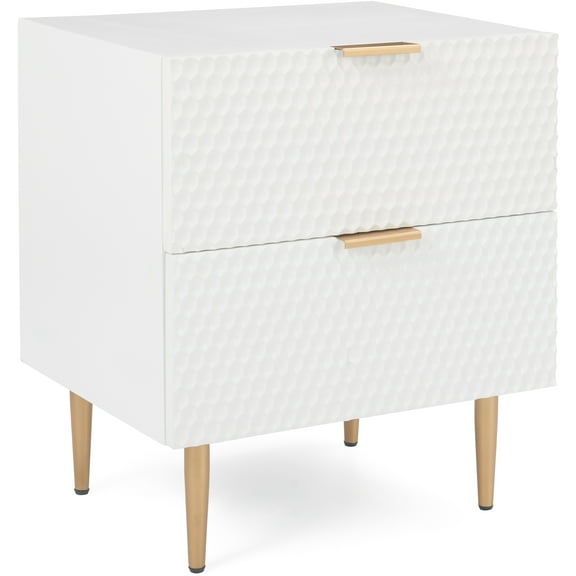 Adore Decor Jolie 2 Drawer Side Table White
