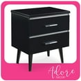 thumbnail image 1 of Adore Decor Lennox Square Nightstand End Table with 2 Drawers, Black, 1 of 11