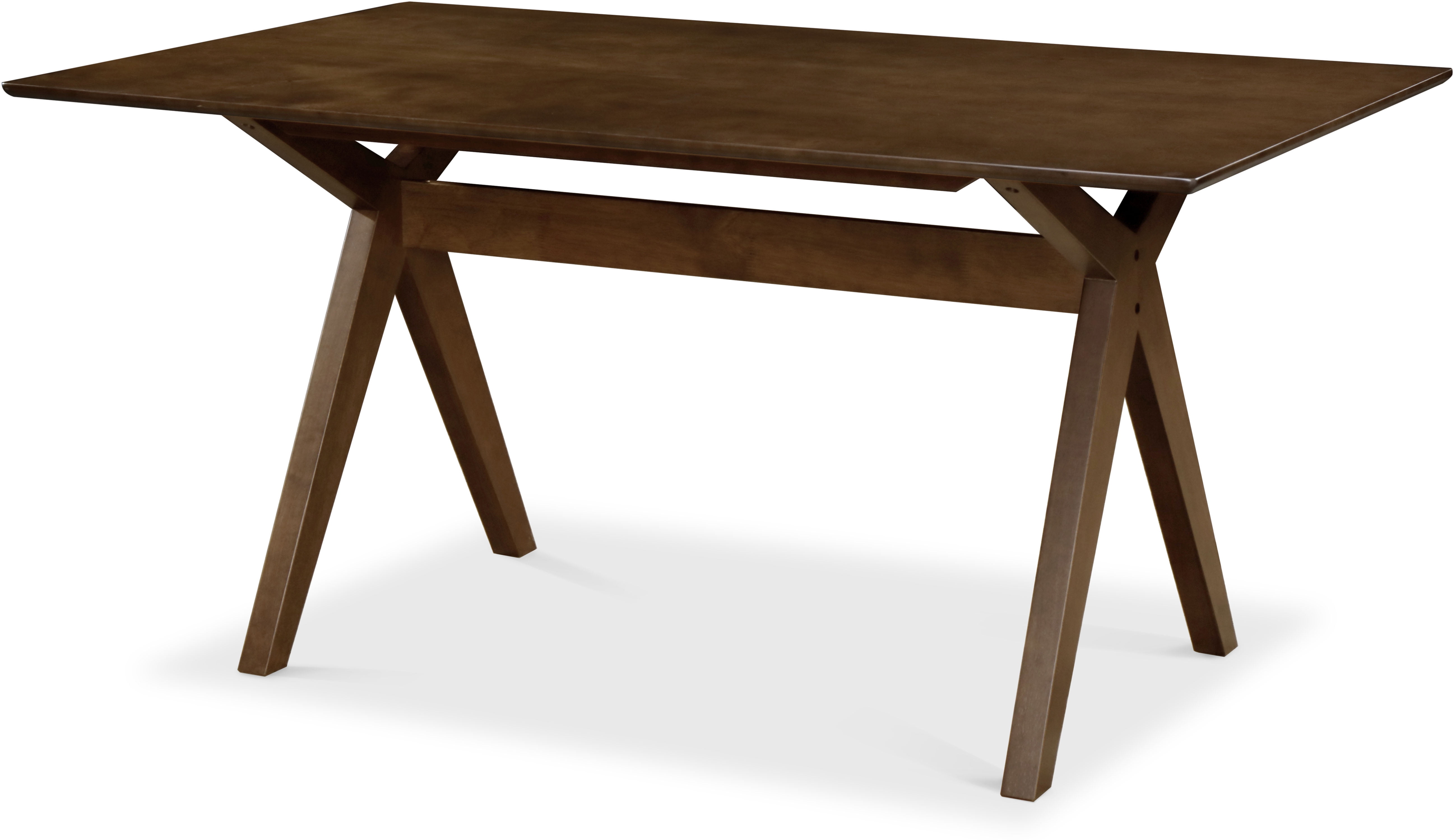 Lukas Walnut Brown Mid-Century Modern Rectangular Dining Table