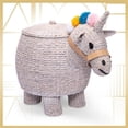 thumbnail image 1 of Adore Decor Unicorn Water Hyacinth Laundry Hamper Light Gray, 1 of 16