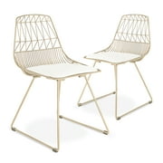Adore Decor Vivi Dining Chair Set of 2 Gold