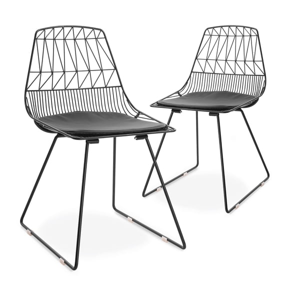 Adore Decor Vivi Metal Dining Side Chair in Noir Black (Set of 2)