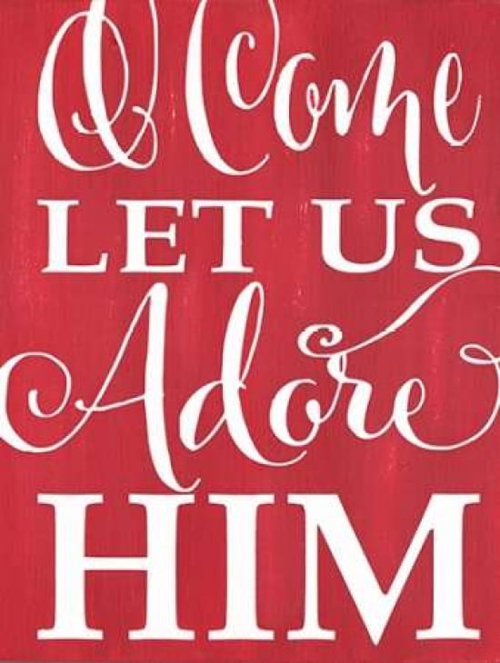 Adore Him - Red Canvas Art - Alli Rogosich (18 x 24)