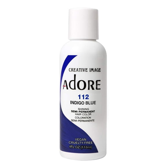 Adore Indigo Blue Semi-Permanent Hair Color # 112, 4 oz, 3 Pack