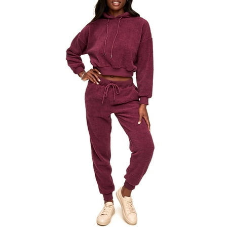 Adore Me Dorothea Sherpa Sweatshirt & Pant Set Women's Plus and Regular Sizes