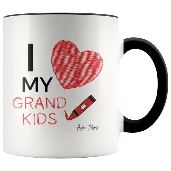 Adore Mugs I Love My Grandkids Coffee Mug, Black - 11oz