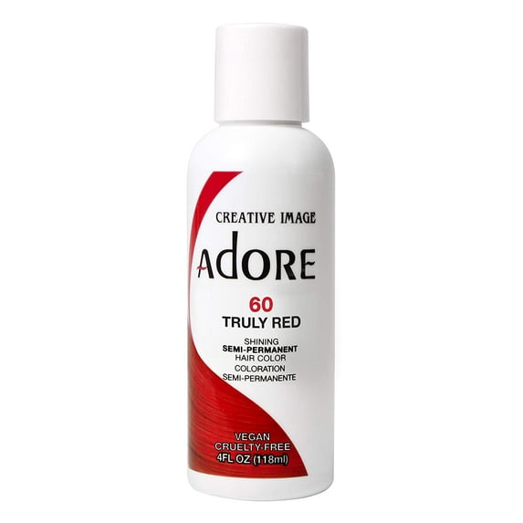 Adore Semi-Permanent Hair Color #060 Truly Red, 4 oz, 3 Pack