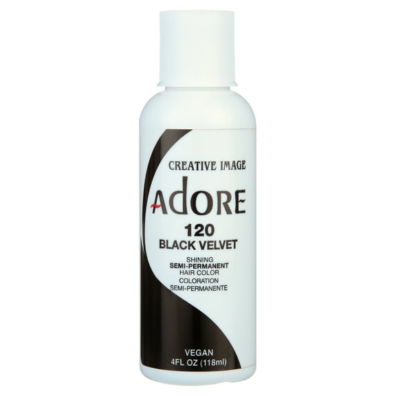 Adore Semi Permanent Hair Color, #120 Black Velvet, 4 oz, Adult