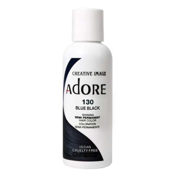 Adore Semi-Permanent Haircolor #130 Blue Black 4oz (Pack of 2)