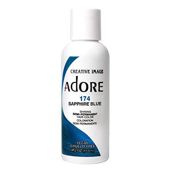 Adore Semi-Permanent Haircolor #174 Sapphire Blue 4 Ounce (118ml) (Pack of 3)