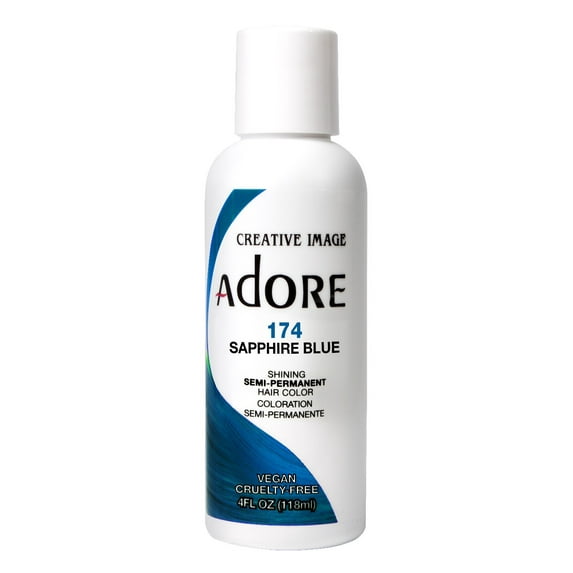 Adore Semi-Permanent Haircolor #174 Sapphire Blue 4oz (Pack of 2)