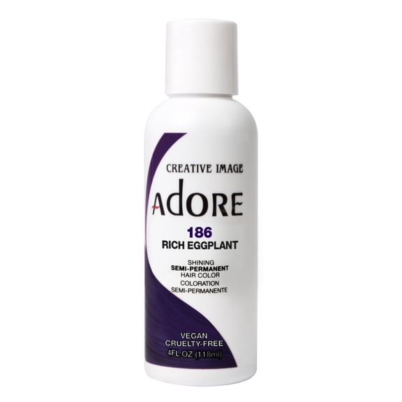 Adore Semi-Permanent Haircolor #186 Rich Eggplant 4oz (Pack of 2)