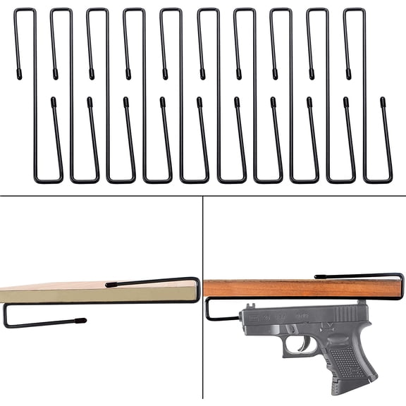 Adoreal Spring Steel Handgun Organizer / Pistol Rack, Fits 22 Caliber, (Set of 10)