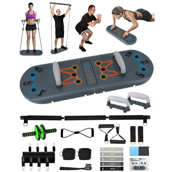 Adoreal 27-in-1 Portable Gym Equipment for Building Muscle, Push-Up Board, Resistance Bands
